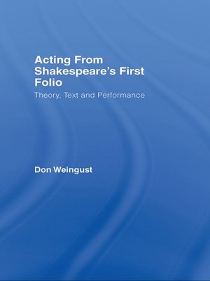 cover image of Acting from Shakespeare's First Folio